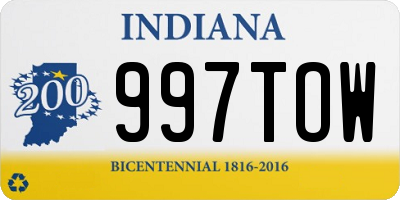 IN license plate 997TOW