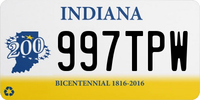 IN license plate 997TPW