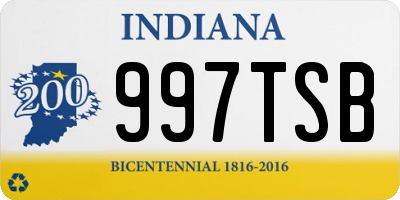 IN license plate 997TSB