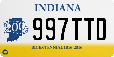 IN license plate 997TTD