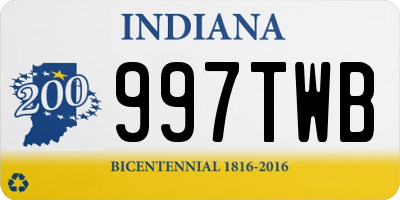 IN license plate 997TWB