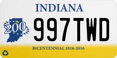 IN license plate 997TWD