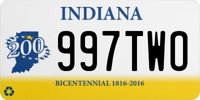 IN license plate 997TWO