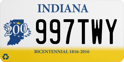 IN license plate 997TWY