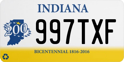 IN license plate 997TXF