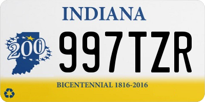 IN license plate 997TZR