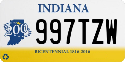 IN license plate 997TZW