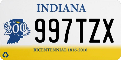 IN license plate 997TZX