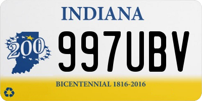 IN license plate 997UBV