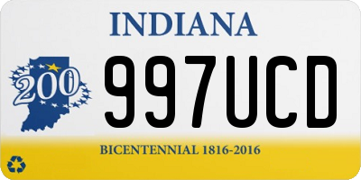 IN license plate 997UCD