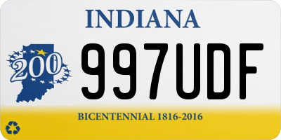 IN license plate 997UDF