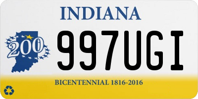 IN license plate 997UGI