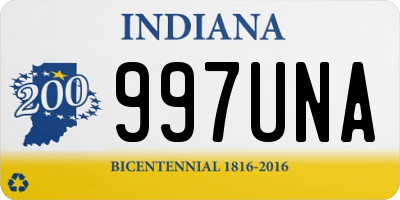 IN license plate 997UNA