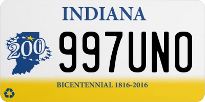 IN license plate 997UNO