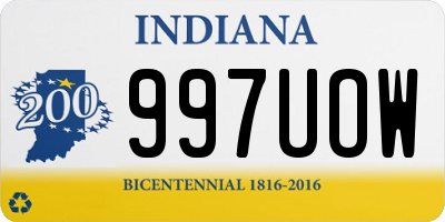 IN license plate 997UOW