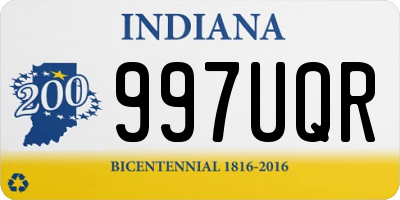 IN license plate 997UQR