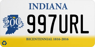 IN license plate 997URL