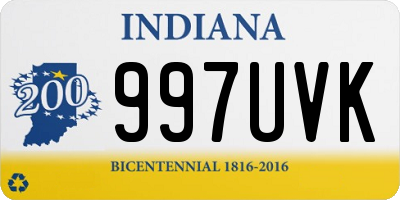 IN license plate 997UVK