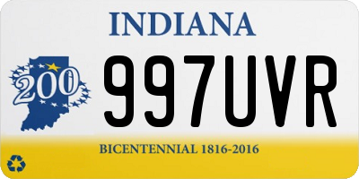 IN license plate 997UVR