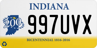 IN license plate 997UVX