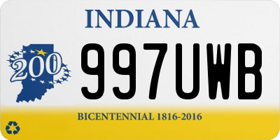 IN license plate 997UWB