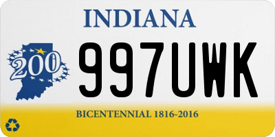 IN license plate 997UWK