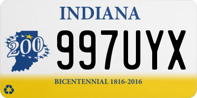 IN license plate 997UYX