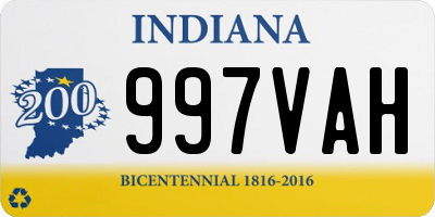 IN license plate 997VAH