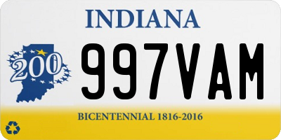 IN license plate 997VAM