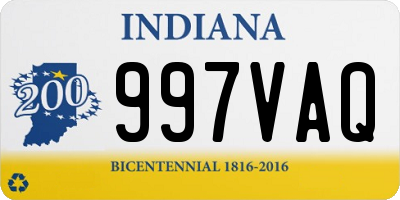 IN license plate 997VAQ