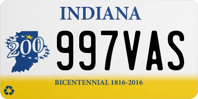 IN license plate 997VAS