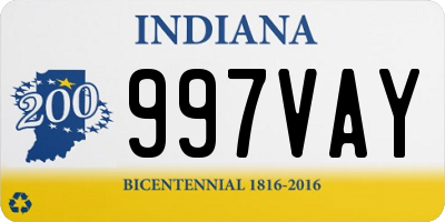 IN license plate 997VAY