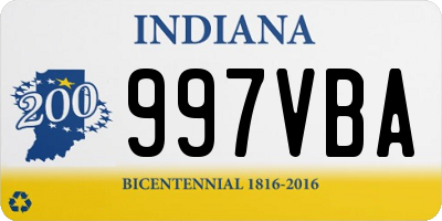 IN license plate 997VBA