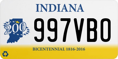 IN license plate 997VBO