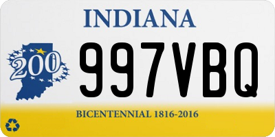 IN license plate 997VBQ