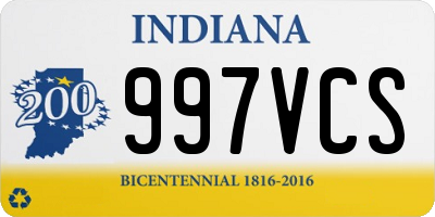 IN license plate 997VCS