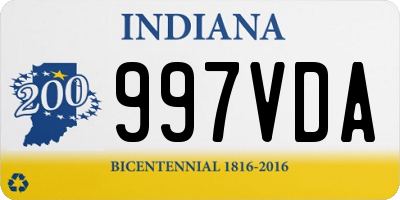 IN license plate 997VDA