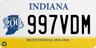 IN license plate 997VDM