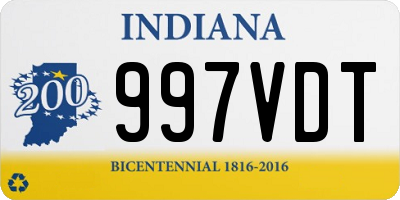 IN license plate 997VDT