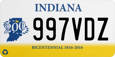 IN license plate 997VDZ