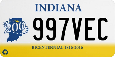 IN license plate 997VEC