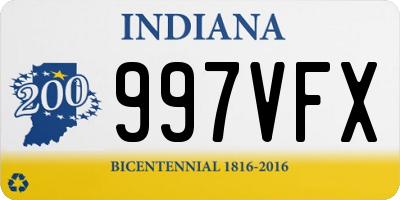 IN license plate 997VFX