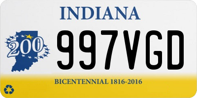 IN license plate 997VGD