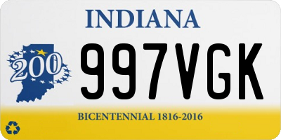 IN license plate 997VGK