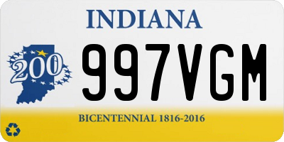 IN license plate 997VGM