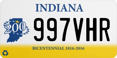 IN license plate 997VHR