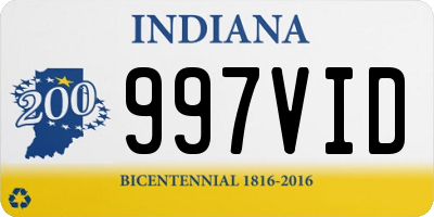 IN license plate 997VID