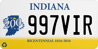 IN license plate 997VIR