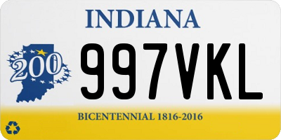 IN license plate 997VKL