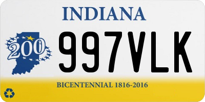 IN license plate 997VLK